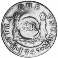 (№1760km4.3) Монета Ямайка 1760 год 1 Shilling (8 пенсов Георг III)